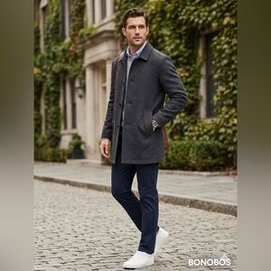 Bonobos Wool Blend Slim Fit Men’s Coat Gray , size M